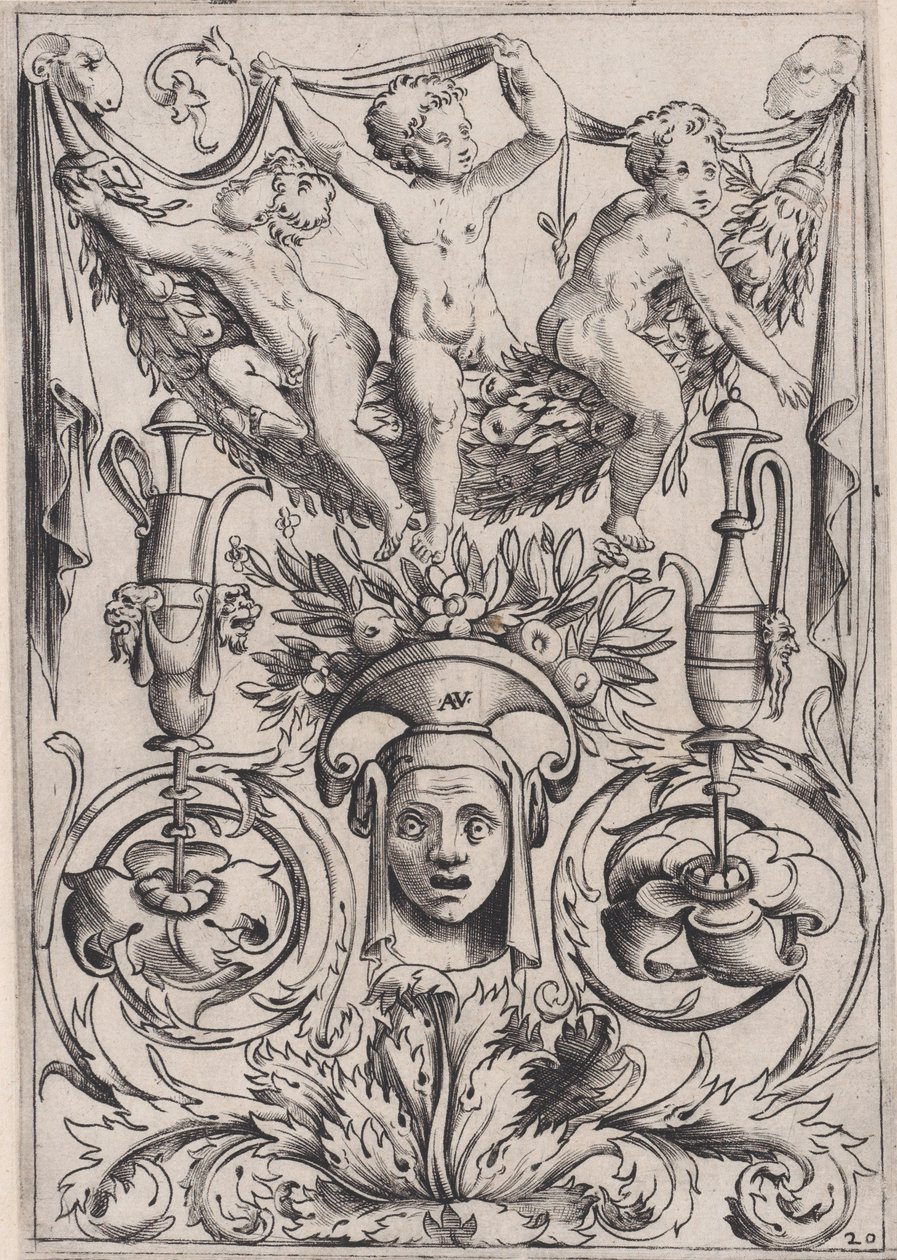 Ornamental Panel, ca. 1514-36. av Agostino Veneziano