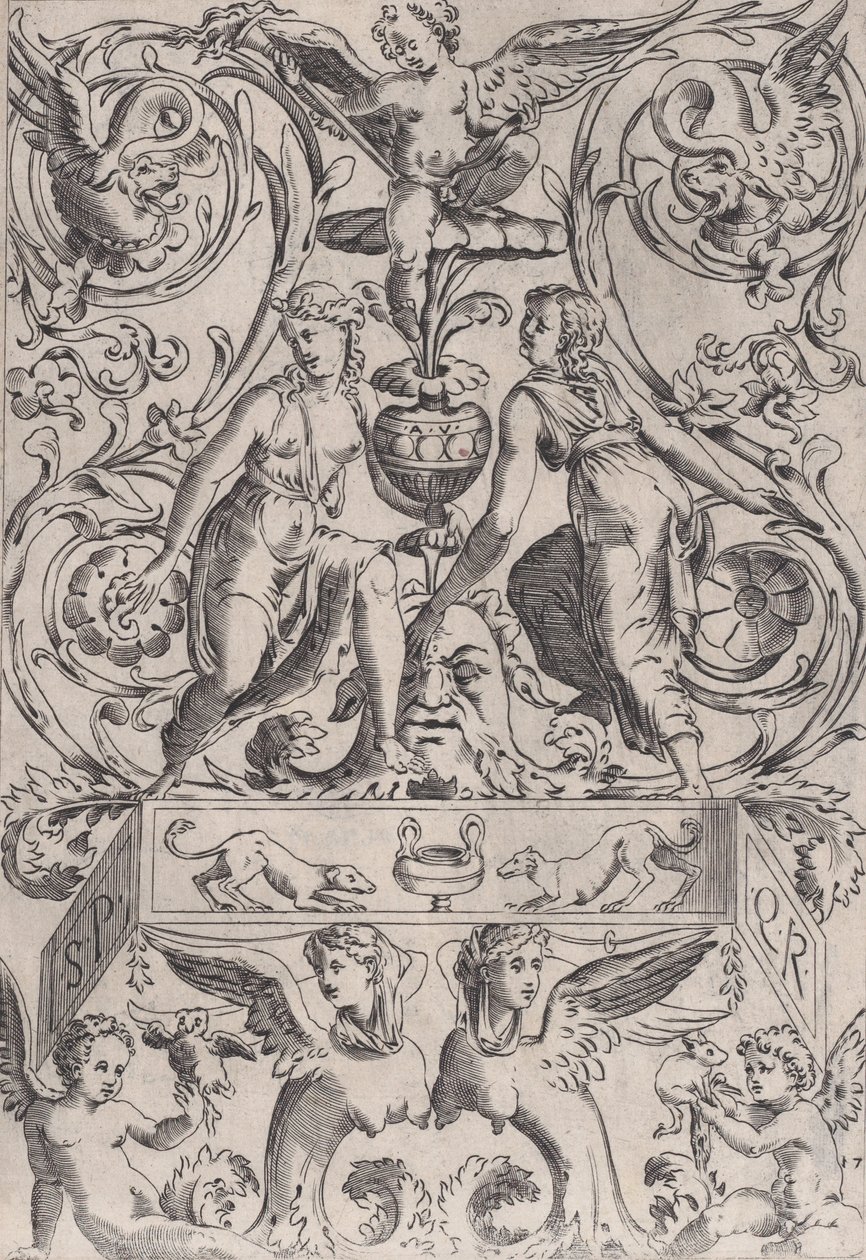 Ornamental Panel, ca. 1514-36. av Agostino Veneziano