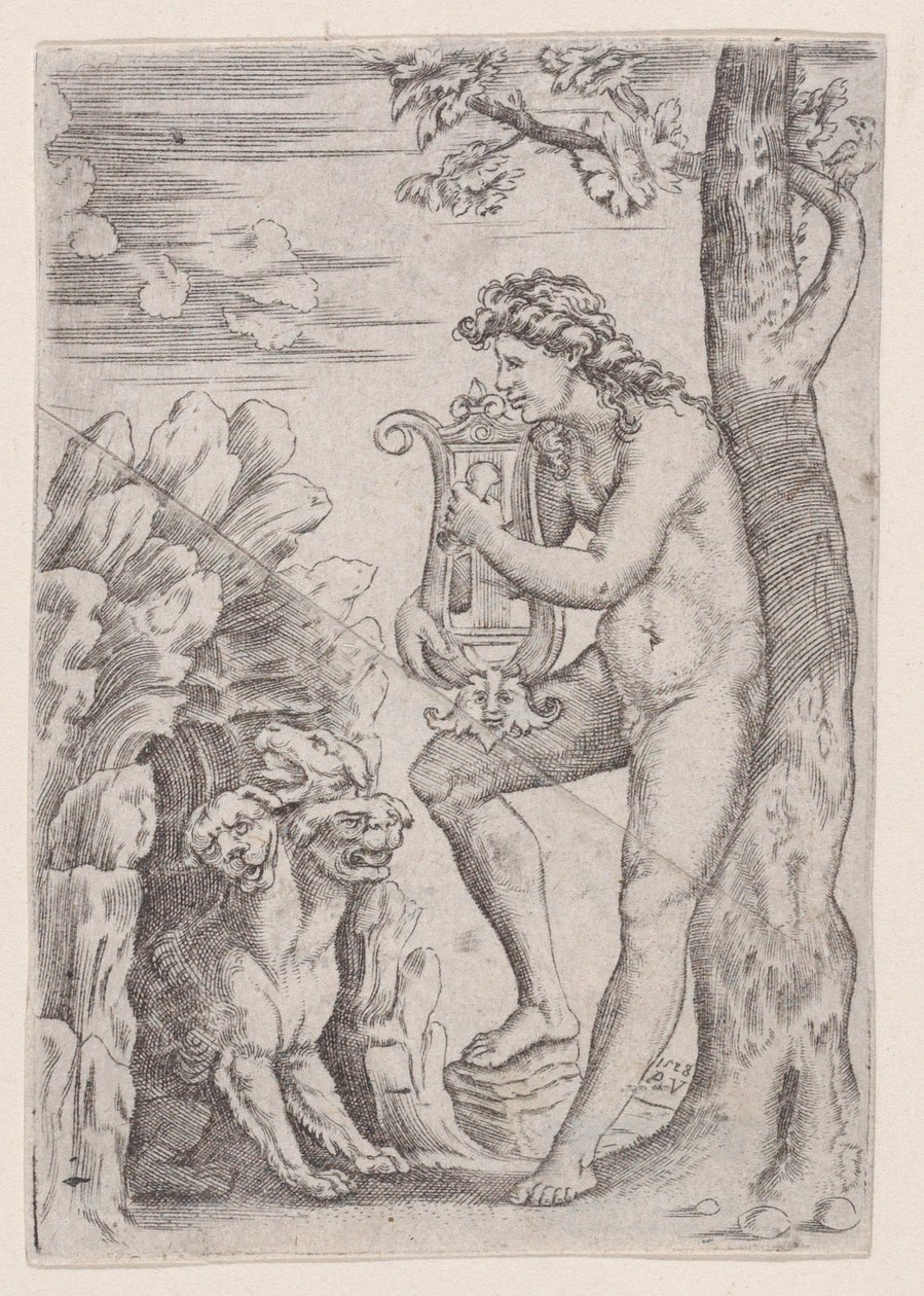 Orpheus, datert 1528. av Agostino Veneziano