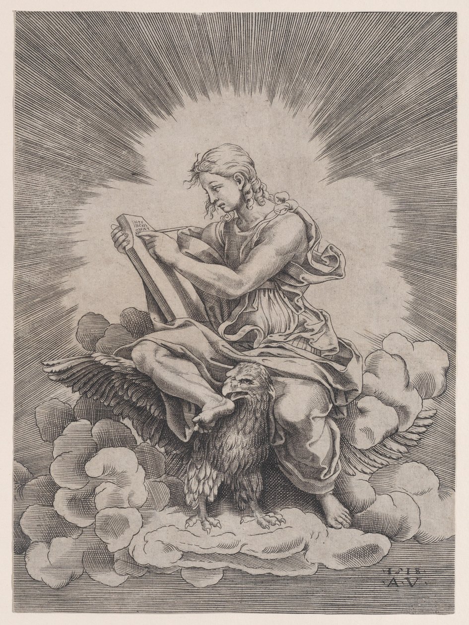 Saint John, datert 1518. av Agostino Veneziano