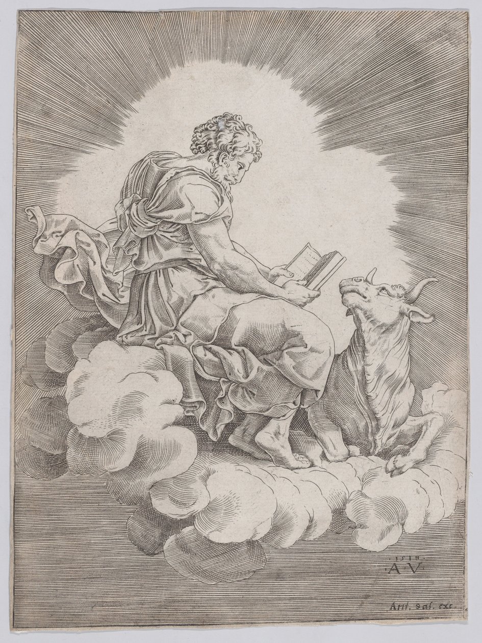 Saint Luke, 1518. av Agostino Veneziano