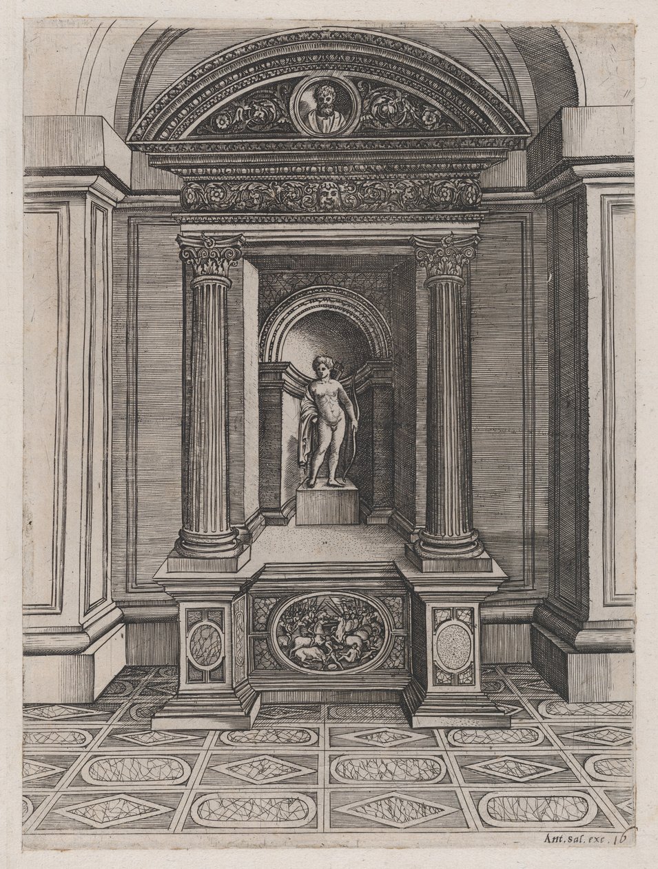 Mirror of Roman Magnificence: The Altar of Eros, ca. 1514-36, ca. 1514-36. av Agostino Veneziano.