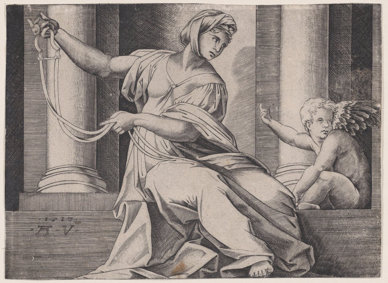 Temperance, datert 1517. av Agostino Veneziano