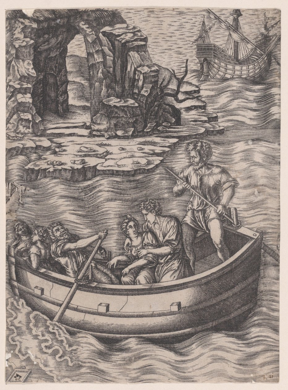 The Bark, ca. 1514-36. av Agostino Veneziano
