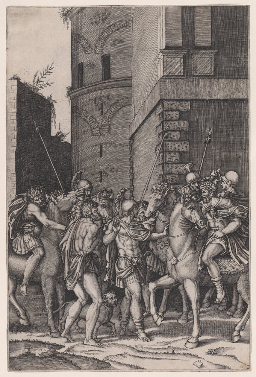 Keiseren møter krigeren, ca. 1516-17. av Agostino Veneziano