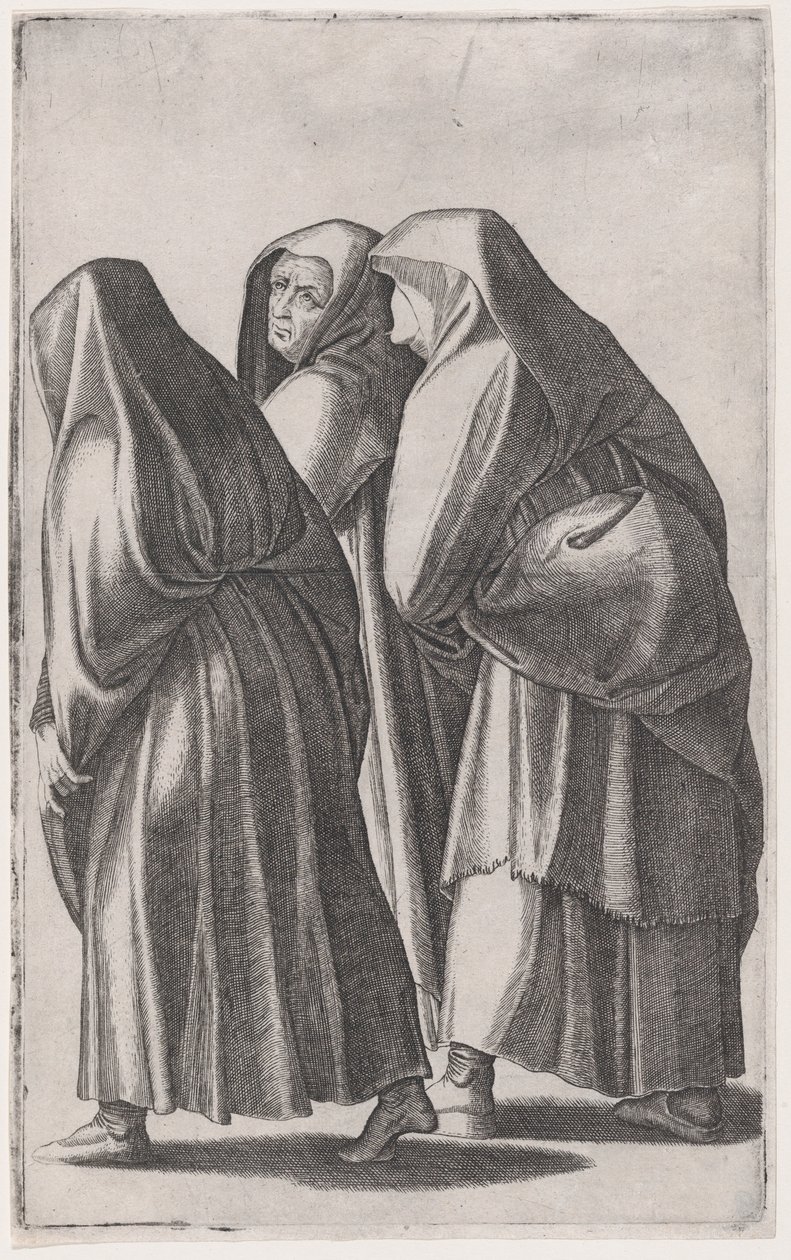 De tre hellige kvinnene som går til graven, ca. 1514-36. av Agostino Veneziano