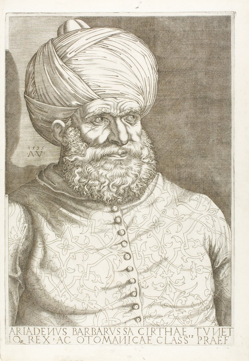 Portrett av Barbarossa av Agostino dei Musi