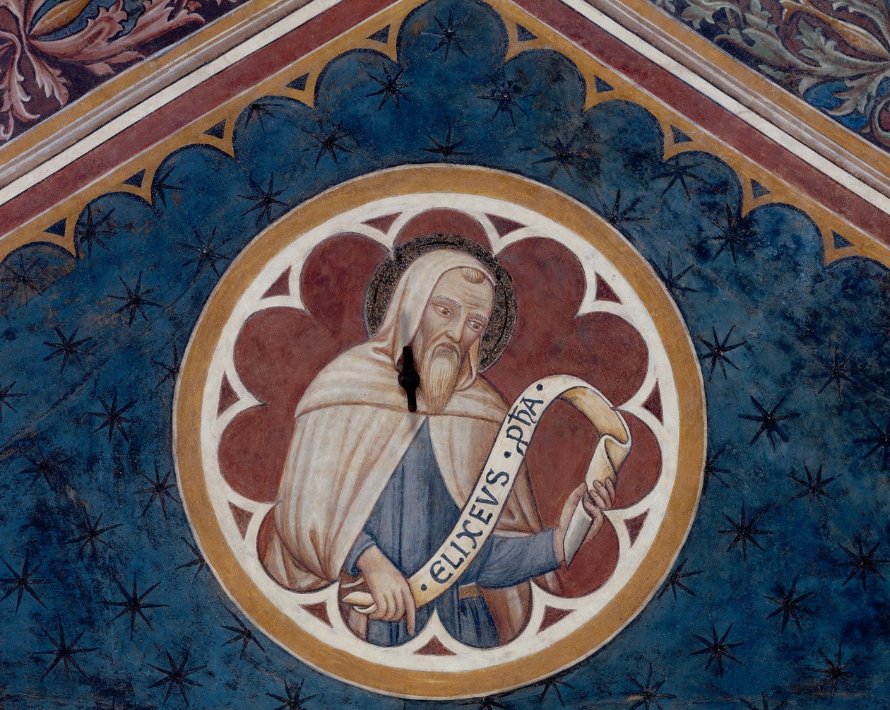 Profeten Elisja, detalj (fresco) av Agostino di Marsiglio