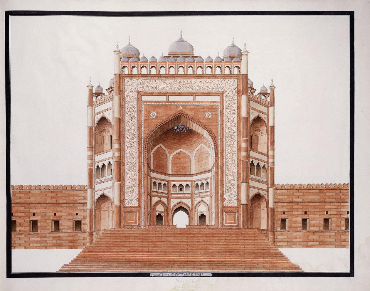 The Gateway at Futtypore, Sicri, ca. 1815 av Agra School