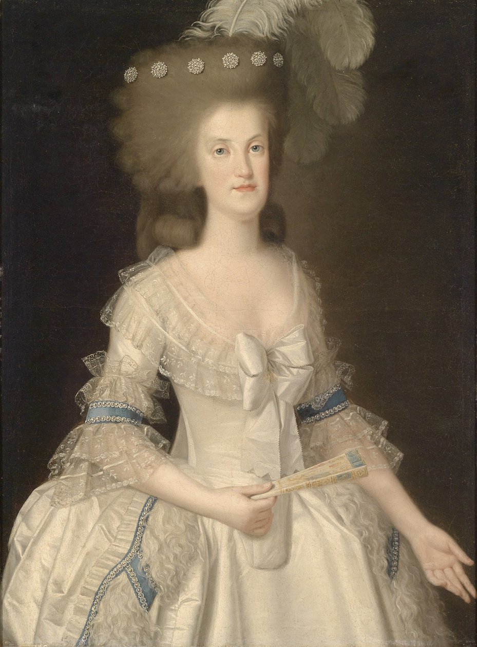 Portrett av dronning Maria Carolina av Napoli (1752-1814), født erkehertuginne av Østerrike av Agustín Esteve