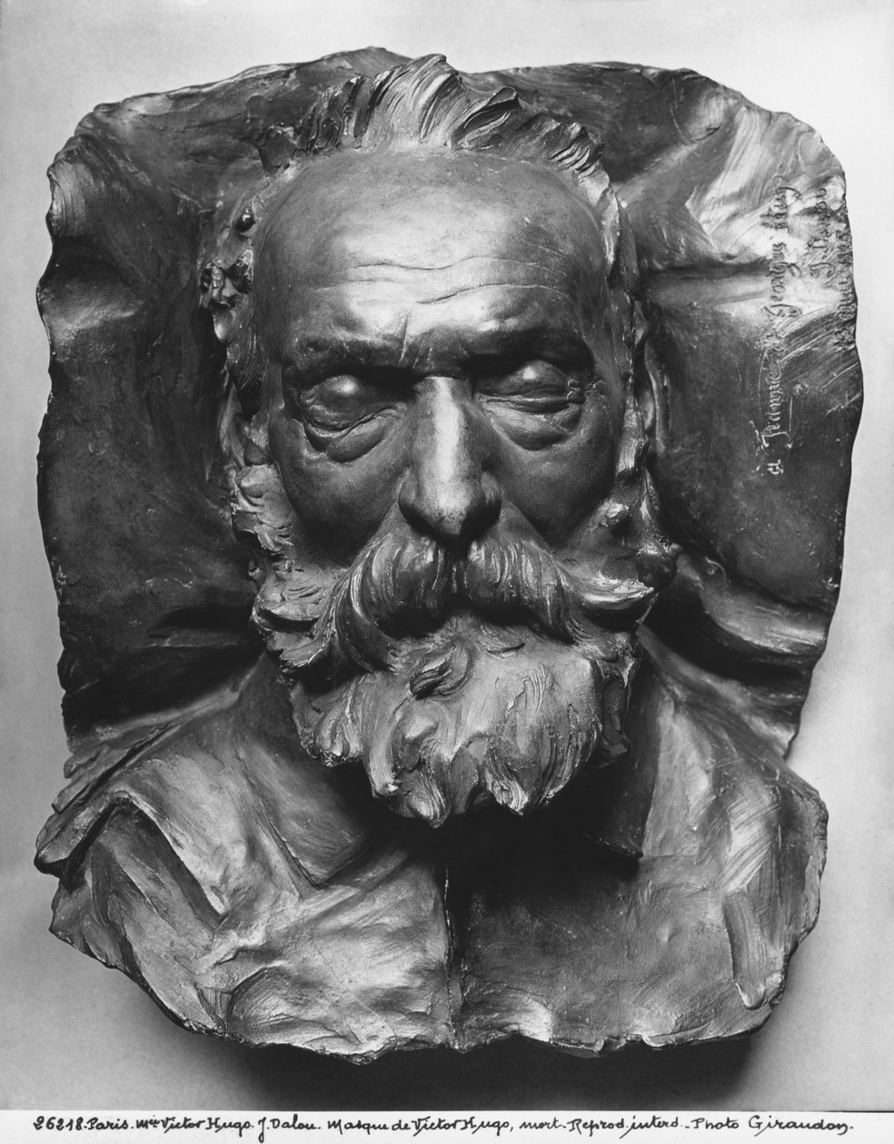 Dødsmaske til Victor Hugo, 1885 (bronse) av Aime Jules Dalou