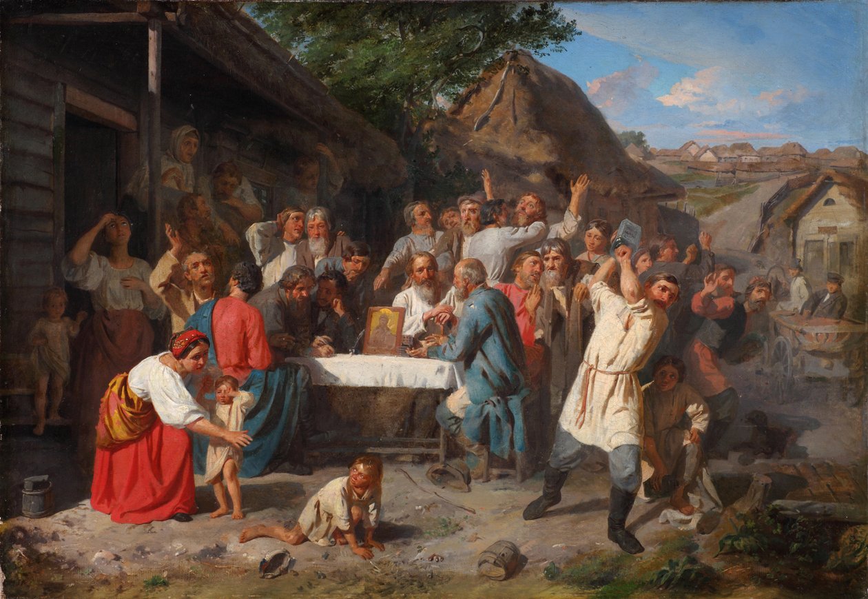 En ed om måtehold. Temperance Society, 1860 av Akim Yegorovich Karneev