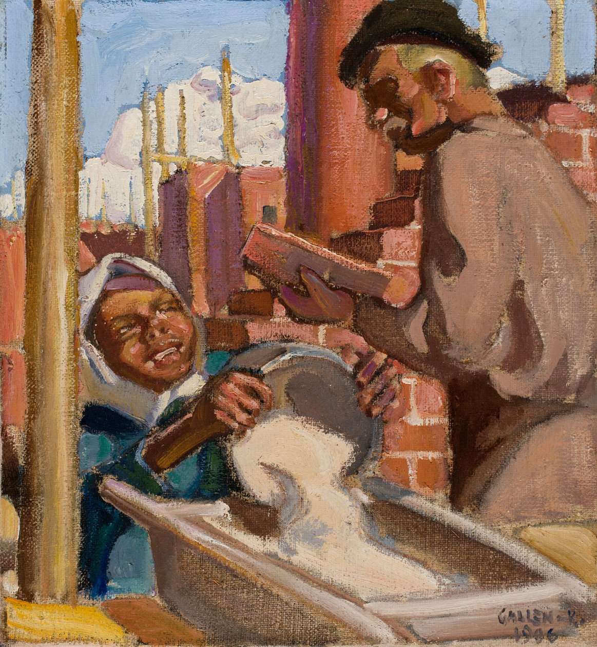 På en byggeplass av Akseli Gallen-Kallela
