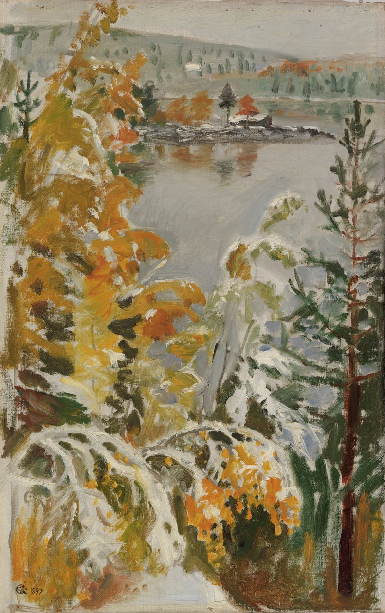 Høstlandskap, første snø av Akseli Gallen-Kallela