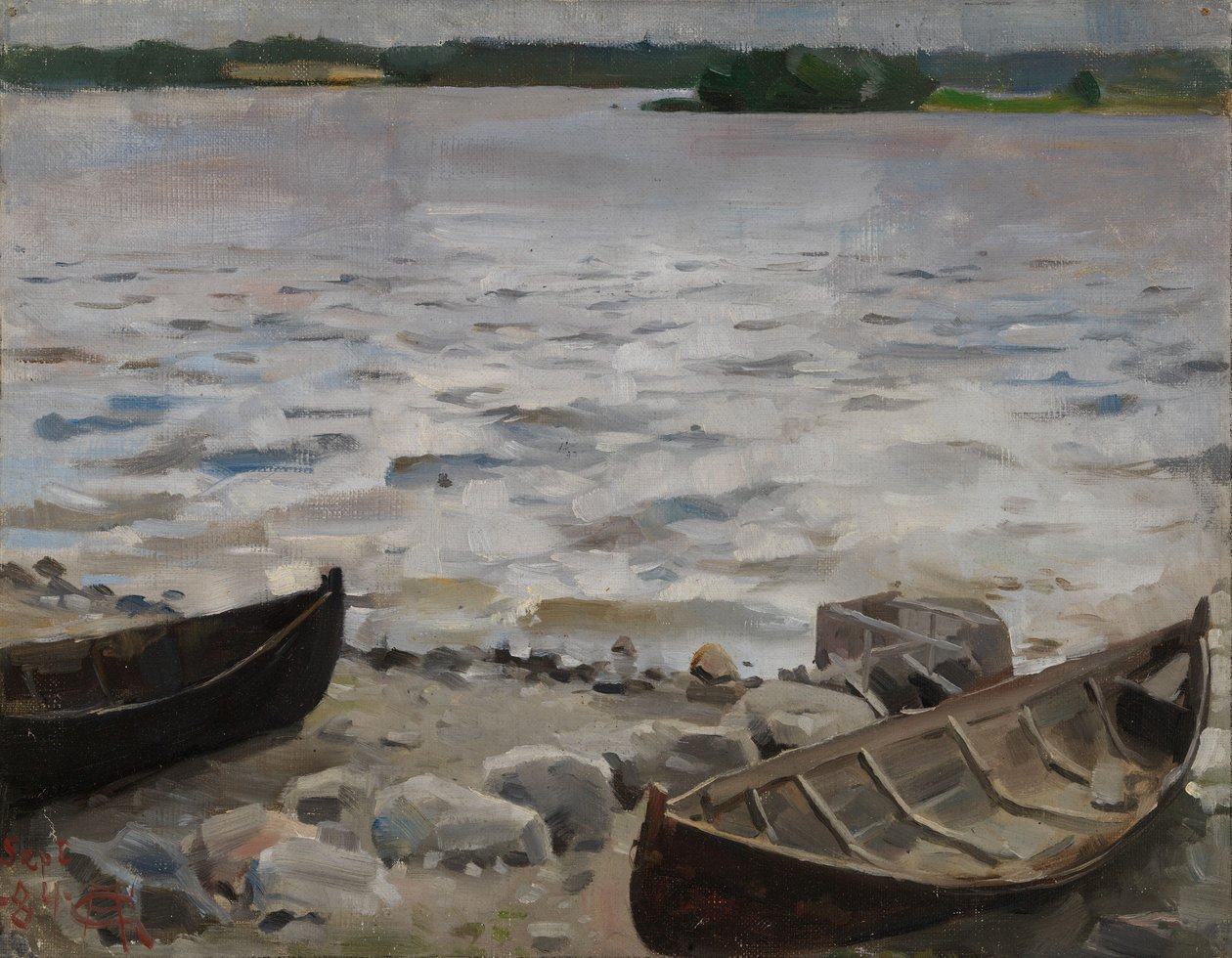 Båter ved bredden av Akseli Gallen-Kallela