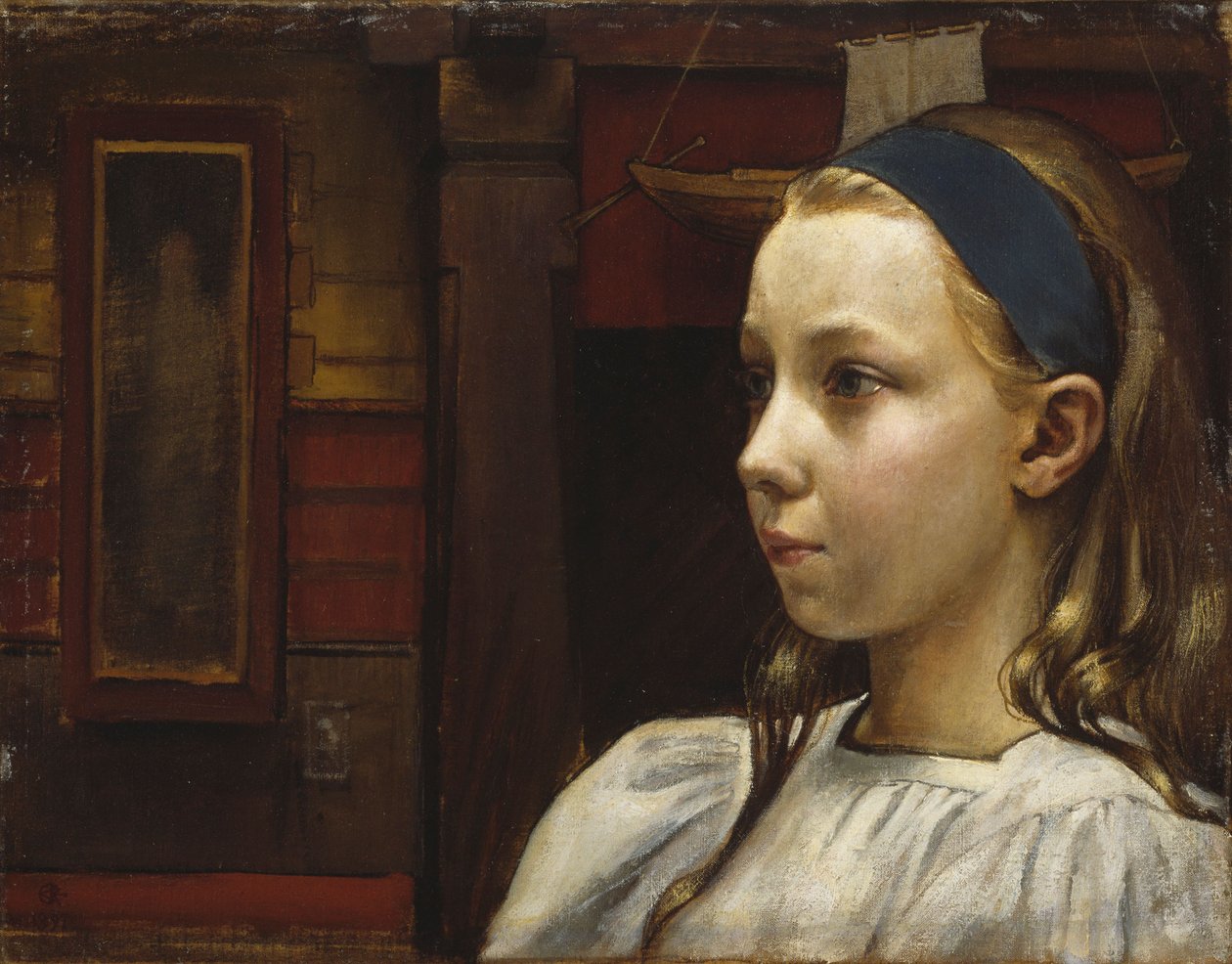 Hodet til en jente, lille Anna av Akseli Gallen-Kallela
