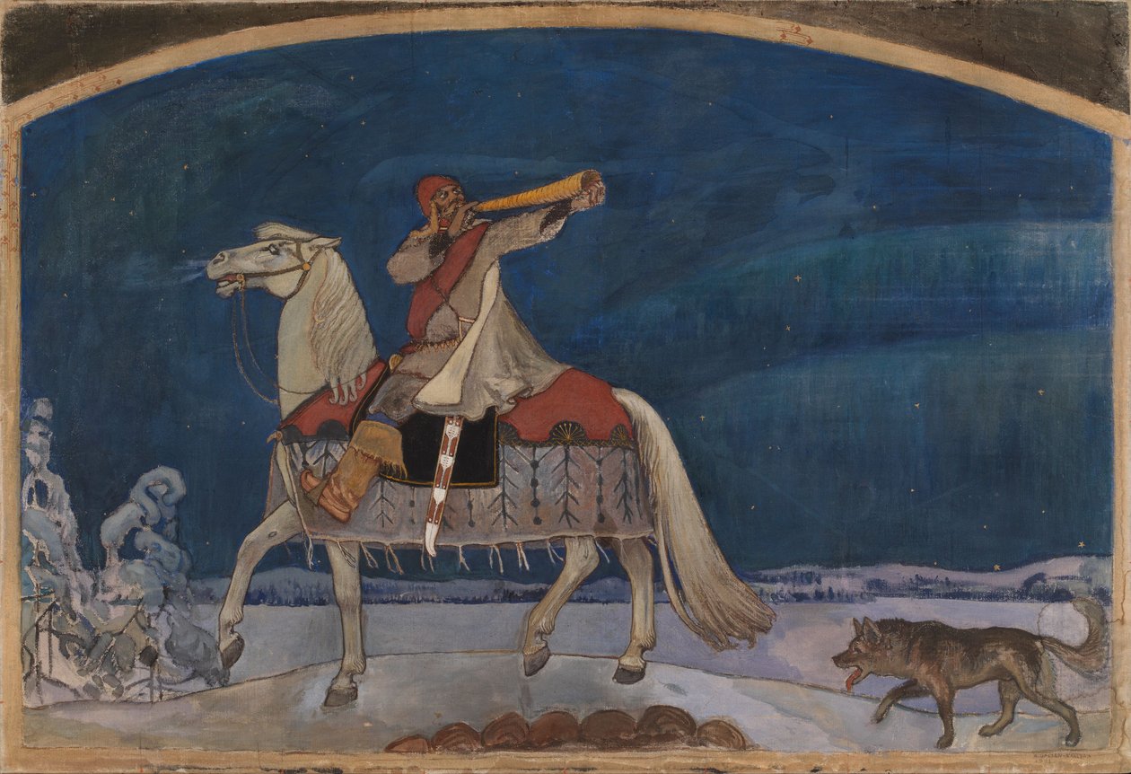 Kullervo drar ut i kamp av Akseli Gallen-Kallela