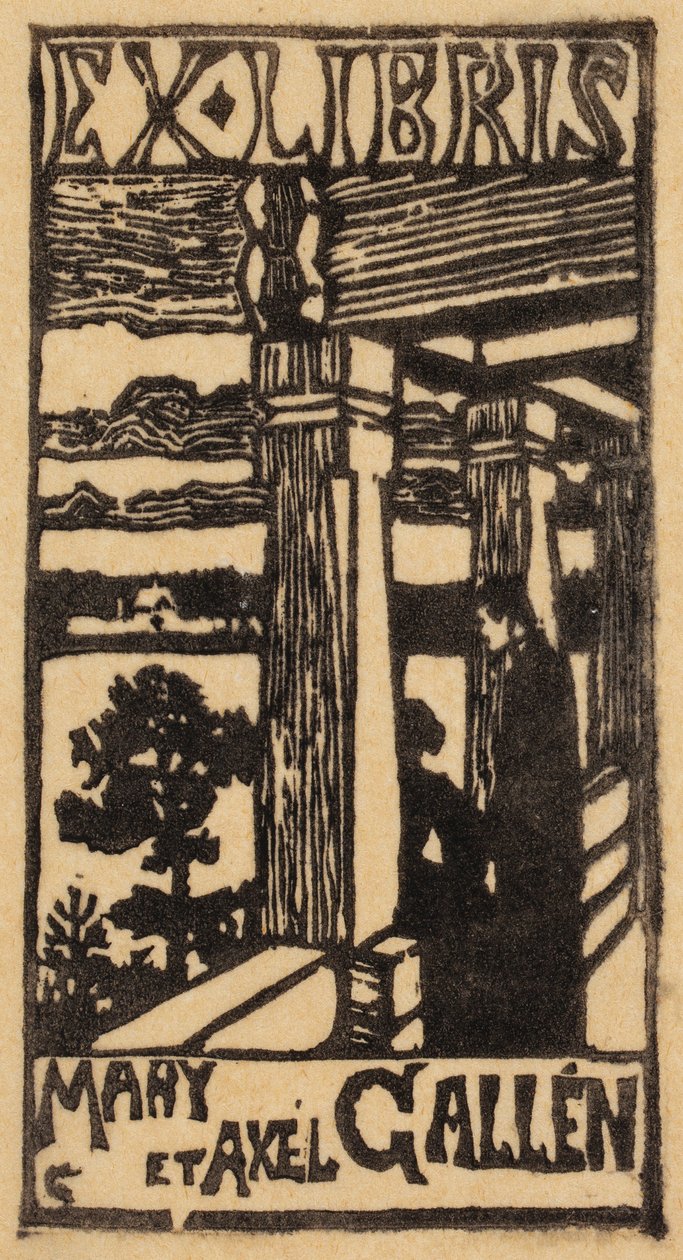 Mary og Axel Galléns exlibris av Akseli Gallen-Kallela