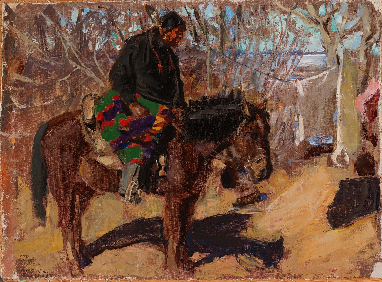 Amerikansk indianer til hest av Akseli Gallen-Kallela