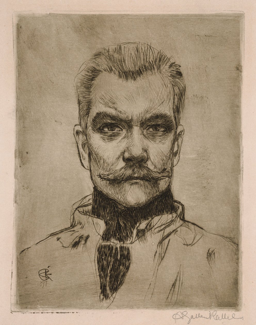 Selvportrett «fra fronten» av Akseli Gallen-Kallela