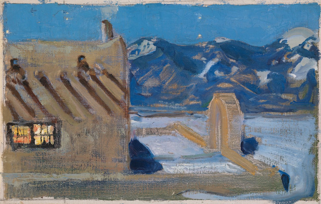 Hus i Taos i måneskinn av Akseli Gallen-Kallela