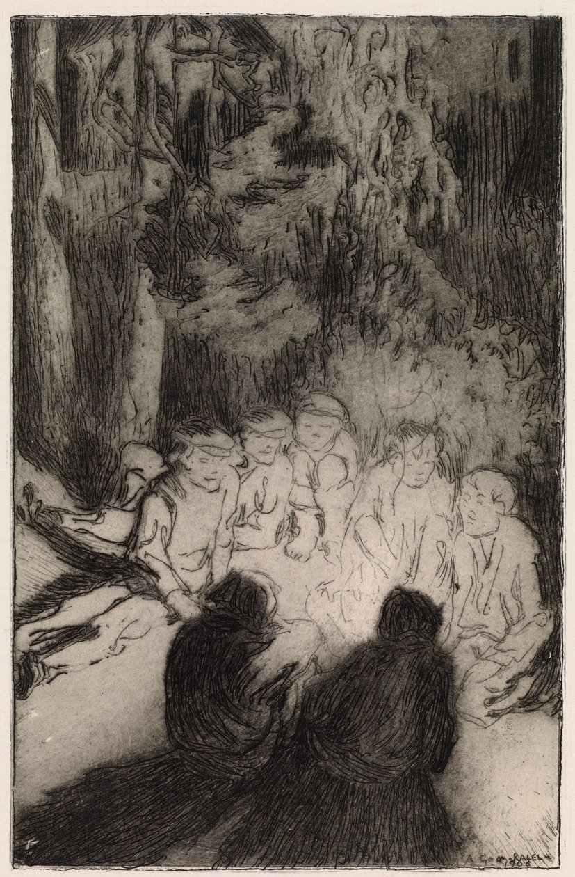 Leirbålhistorie (fra De syv brødre) av Akseli Gallen-Kallela