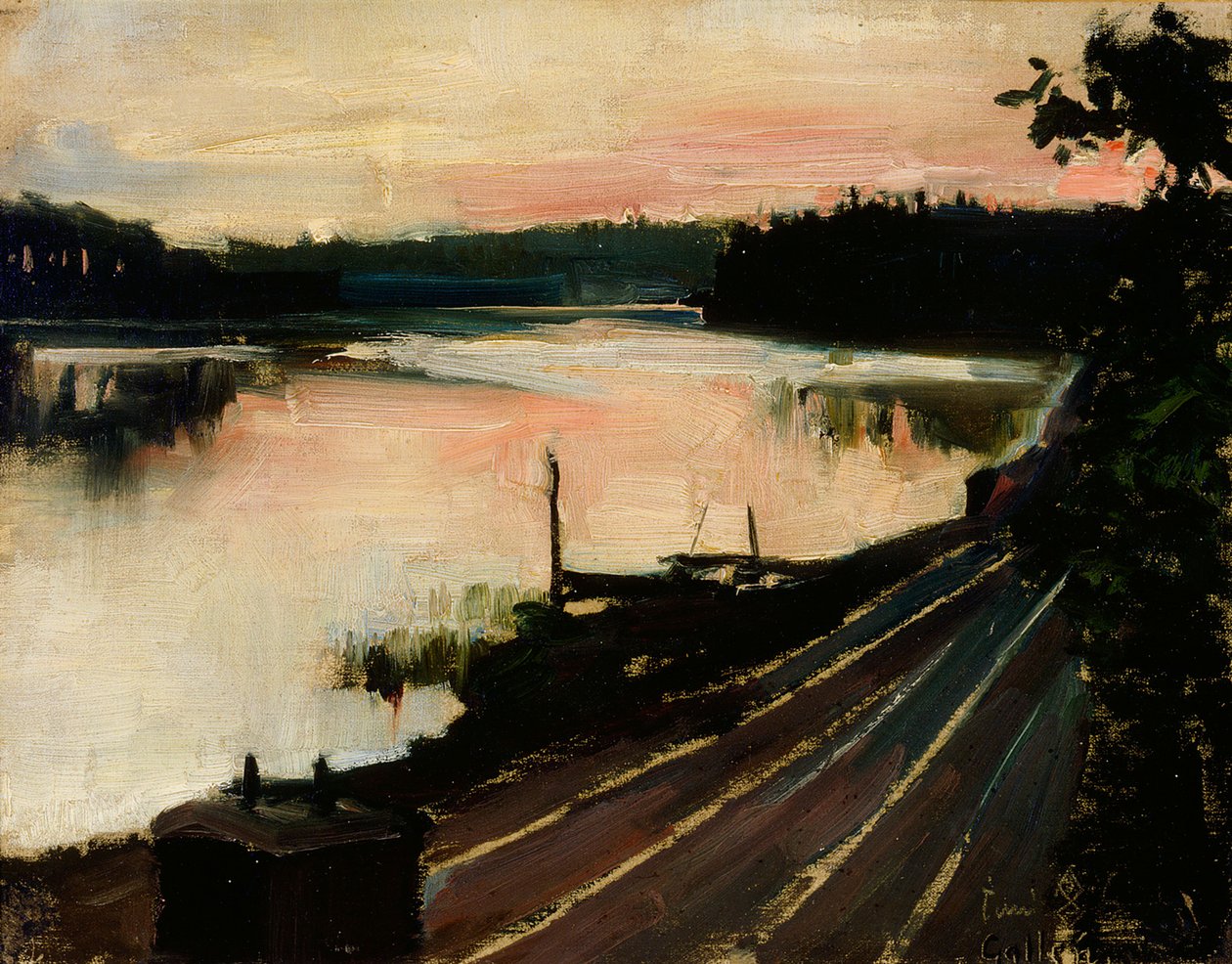 Utsikt fra Eläintarha ved solnedgang av Akseli Gallen-Kallela