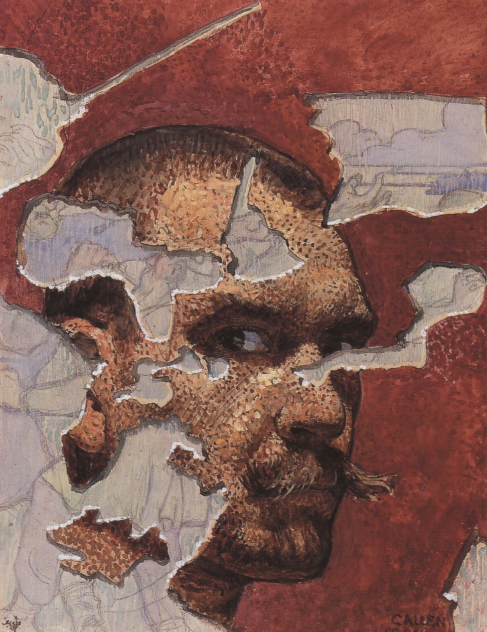 Selvportrett som fresco, 1894 av Akseli Gallen Kallela