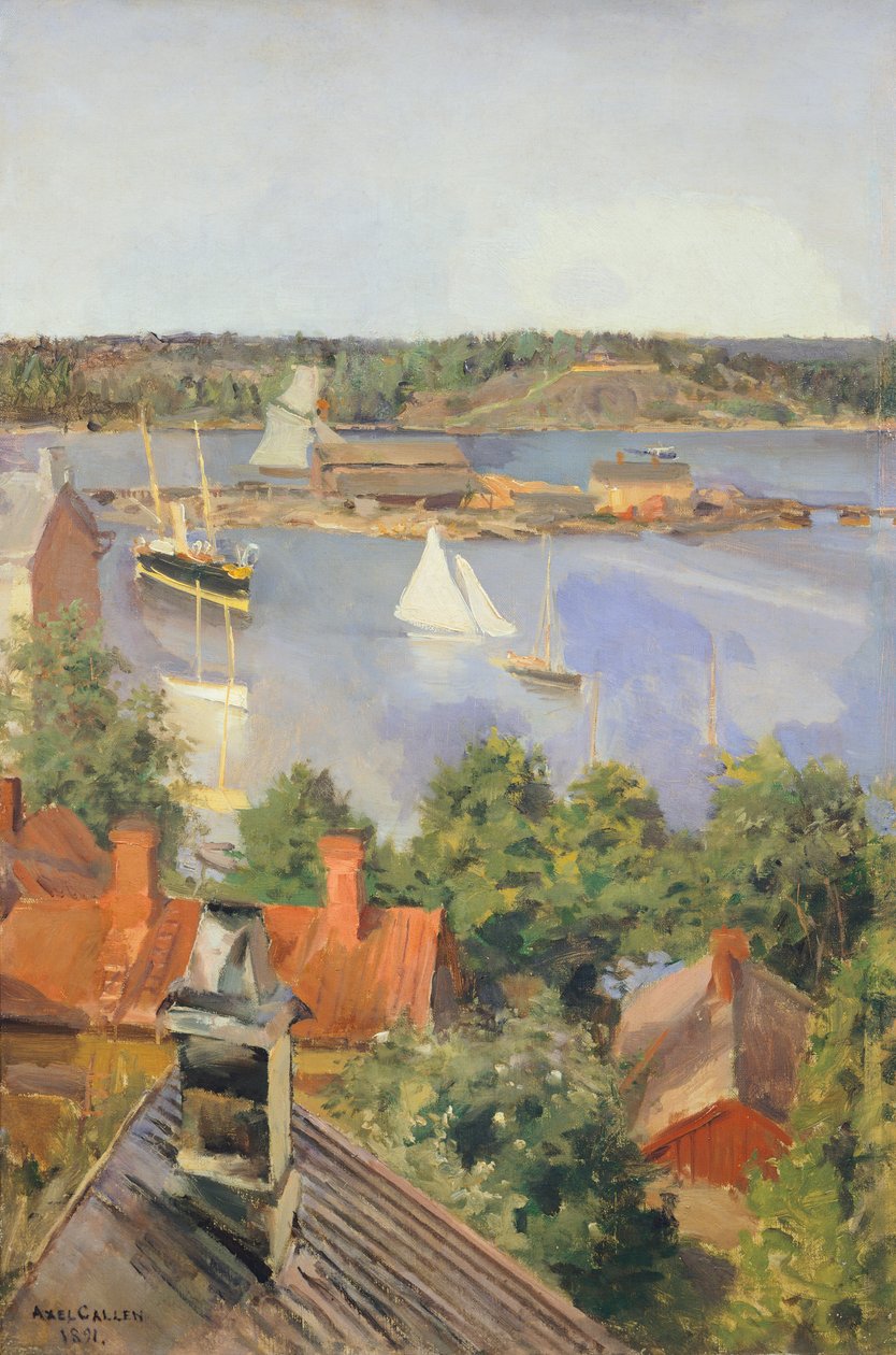 North Harbor, Helsinki av Akseli Gallen-Kallela, Finland 1800-tallet av Akseli Valdemar Gallen Kallela
