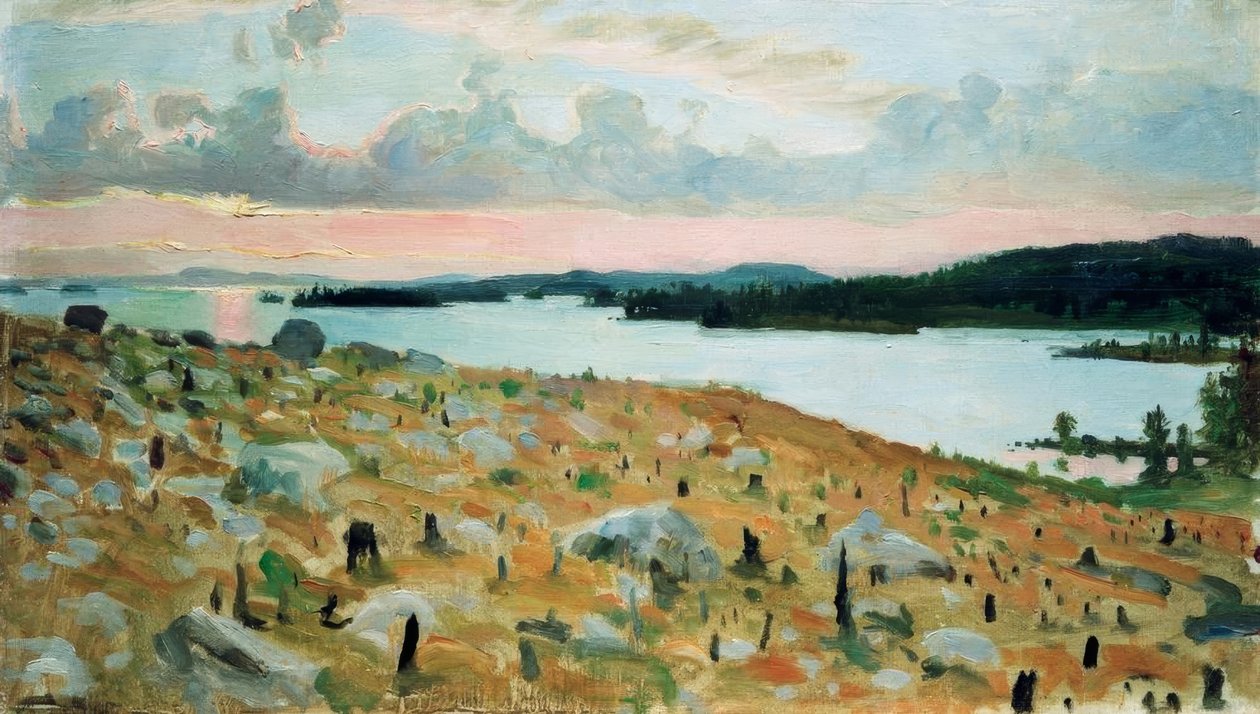 Avskoget skog ved bredden av innsjøen Kallavesi av Akseli Valdemar Gallen Kallela