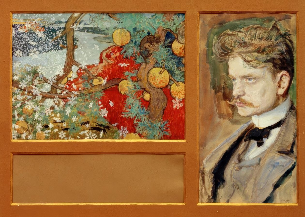 En Saga - Fantastisk landskap med et portrett av Jean Sibelius av Akseli Valdemar Gallen Kallela