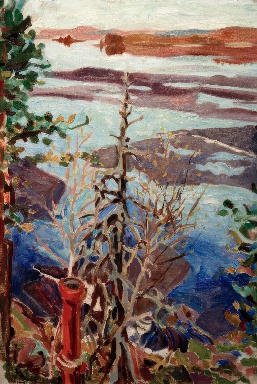 Våris, utsikt fra taket i Kalela av Akseli Valdemar Gallen Kallela