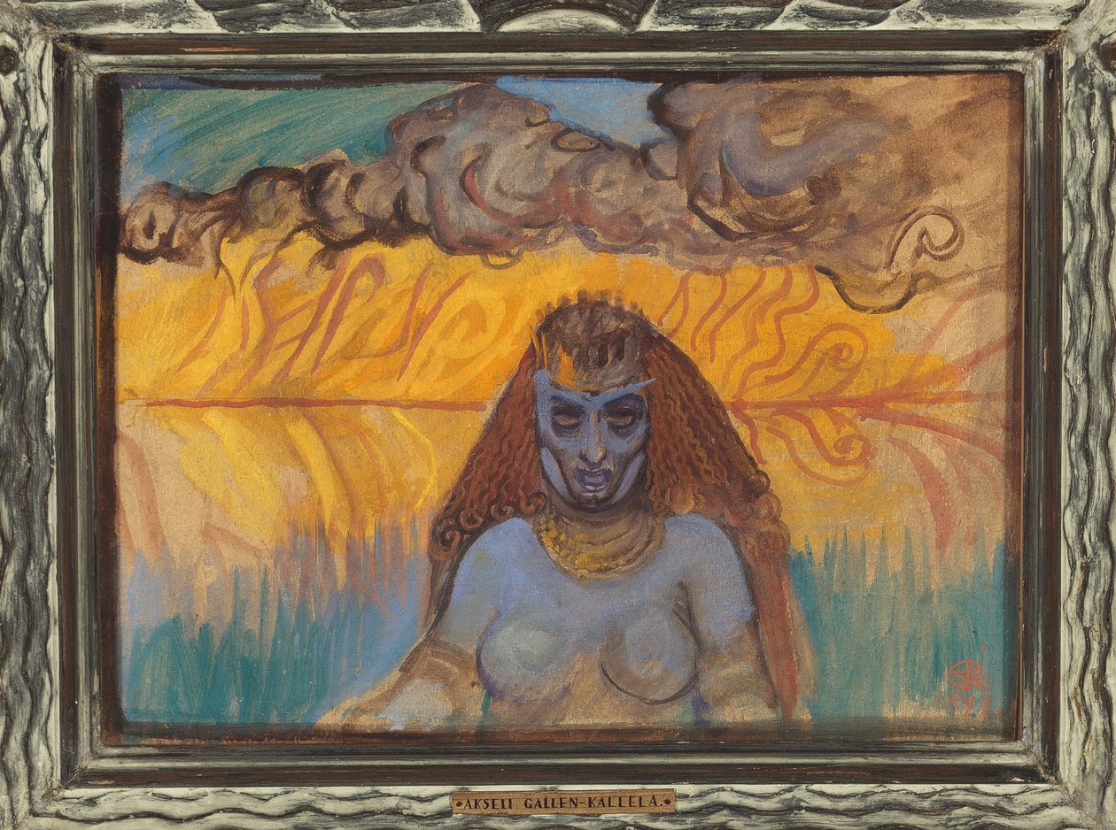 La femme babylonienne - Den babylonske kvinnen - Akseli Gallen-Kallela (1865-1931). Gouache på papp av Akseli Valdemar Gallen Kallela