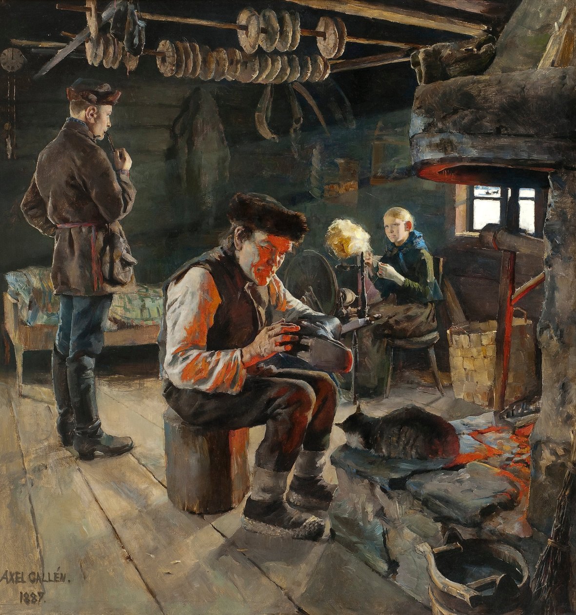 La vie Rustique - he Rustic Life - Akseli Gallen-Kallela (1865-1931). Olje på lerret av Akseli Valdemar Gallen Kallela