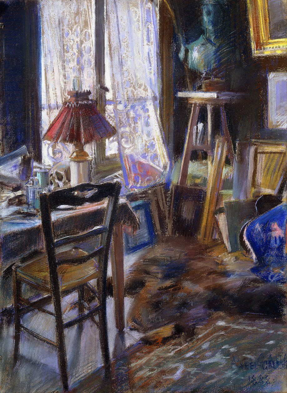 Studioet til Comte Deheaulme de Vallombreuse, 36 Rue Jouffroy, Paris av Akseli Valdemar Gallen Kallela