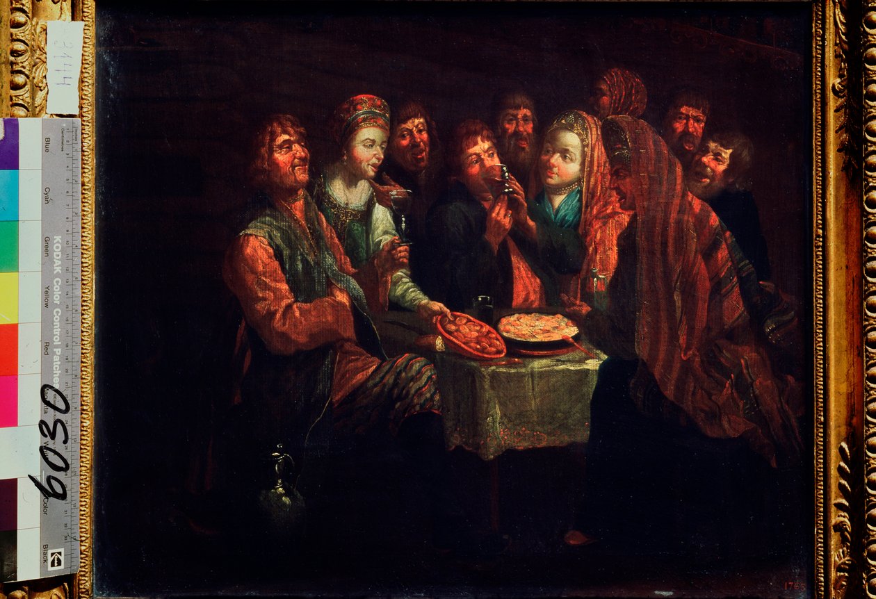 Bondefest - Maleri av Al Vishnekov (første halvdel av 1700-tallet), oljer på lerret, russisk kunst 1700-tallet - Statens russiske museum, St. Petersburg av Al Vishnekov
