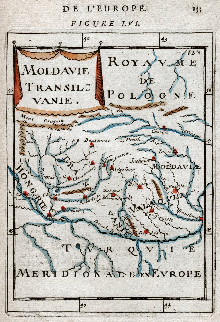 Kart over Romania 1683 av Alain Manesson Mallet
