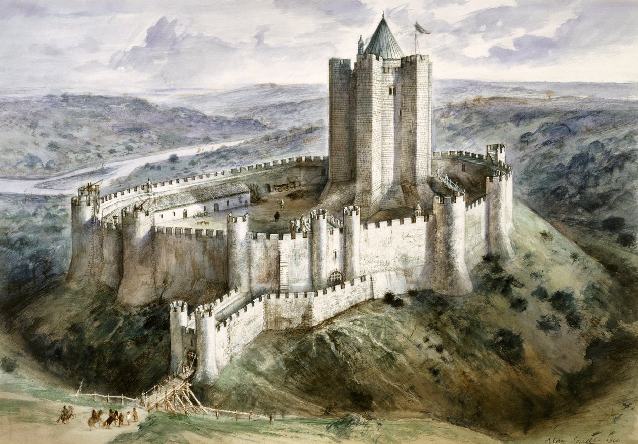 Conisbrough Castle, 1200-tallet, ca 1960-tallet av Alan Ernest Sorrell