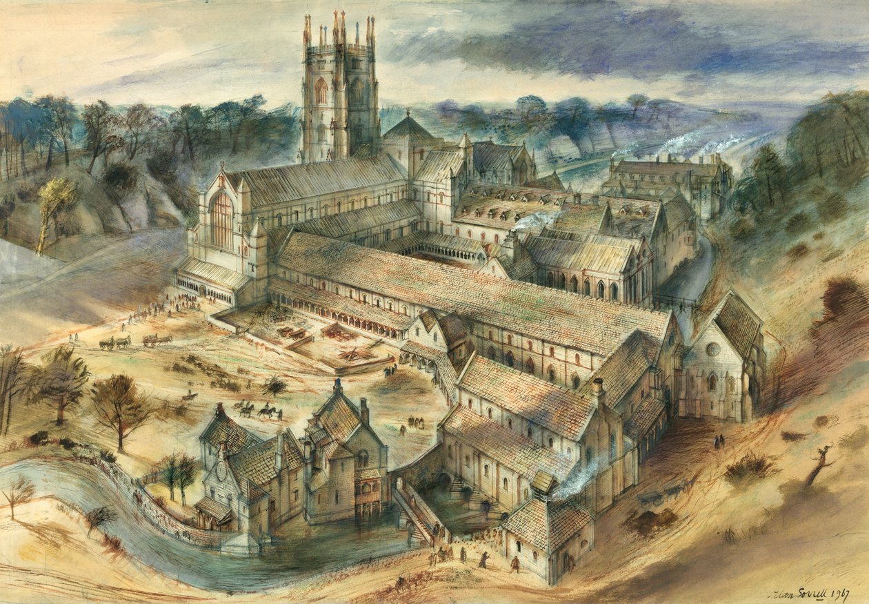 Fountains Abbey, c1100-tallet, c1950-1970 av Alan Ernest Sorrell