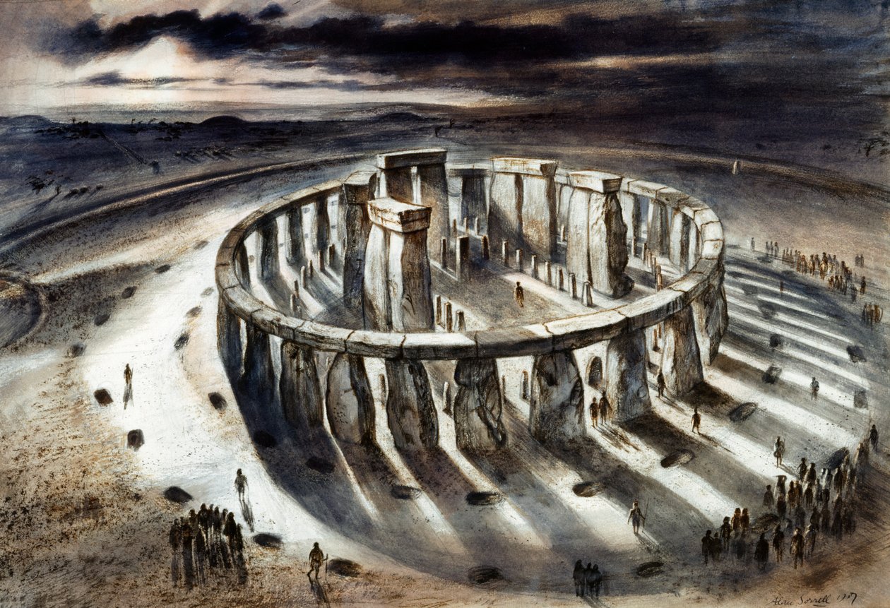 Stonehenge 1000 f.Kr., ca 1960-tallet av Alan Ernest Sorrell