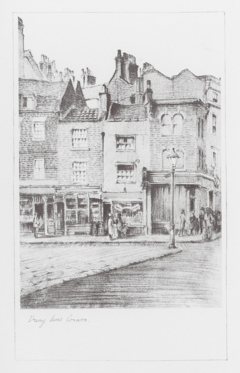 London Lanes: Drury Lane Corner (litografi) av Alan Stapleton