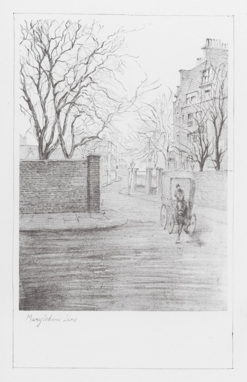London Lanes: Marylebone Lane (litografi) av Alan Stapleton