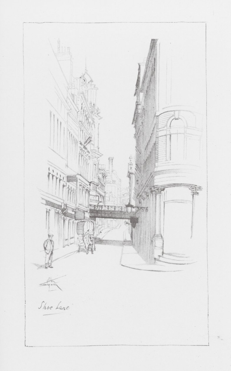 London Lanes: Skogaten (litografi) av Alan Stapleton