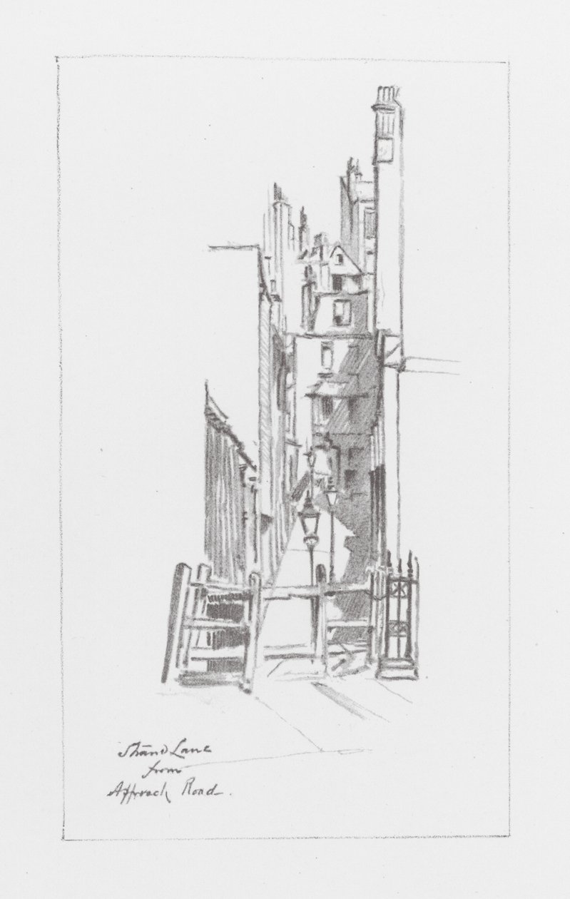 London Lanes: Strand Lane (litografi) av Alan Stapleton