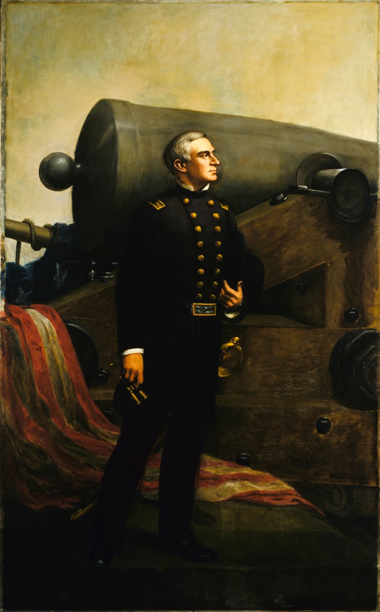 Den første pistolen ved Fort Sumter major Robert Anderson, ca. 1861 av Alban Jasper Conant
