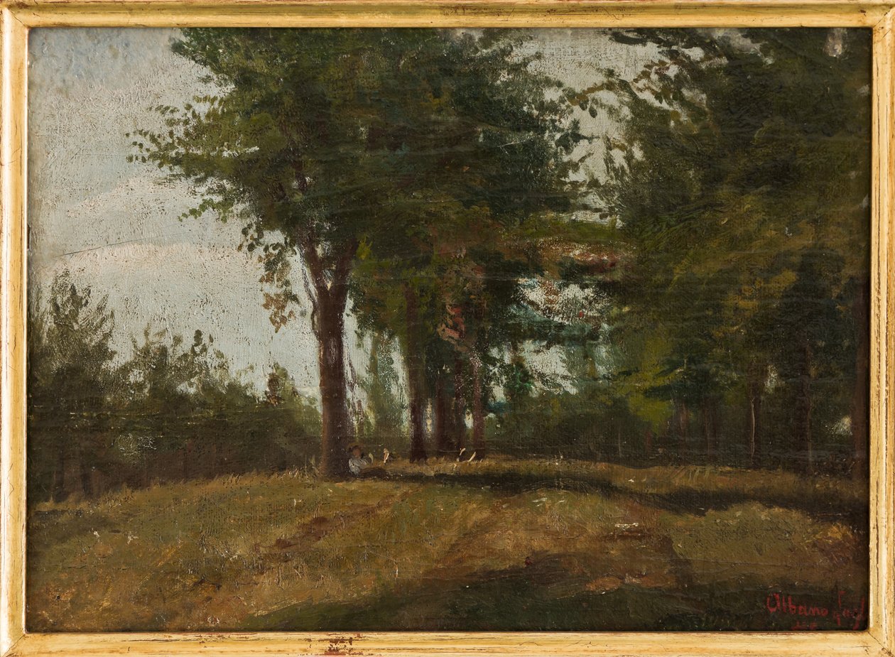 The Planted Field (olje om bord) av Albano Lugli Carpi