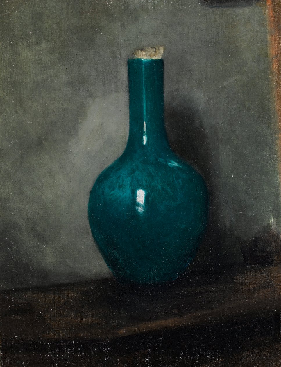 Blå vase på grå bakgrunn, ca. 1885 av Albert de Belleroche