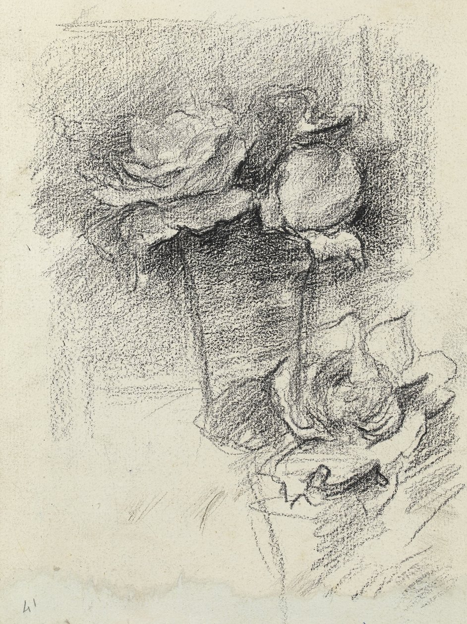 Stilleben av roser i en vase, ca. 1890 av Albert de Belleroche