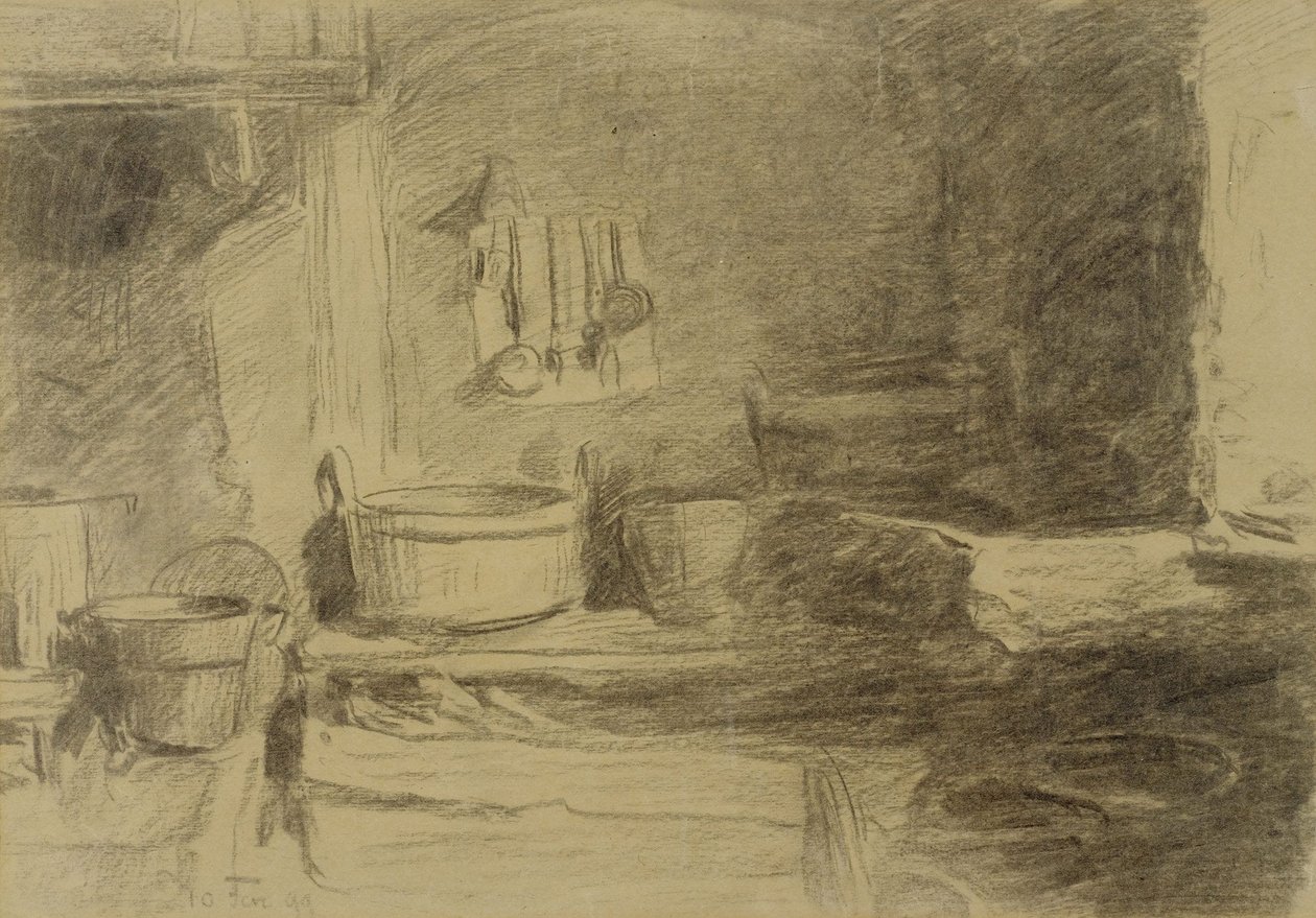 Kjøkken interiør av Albert Anker