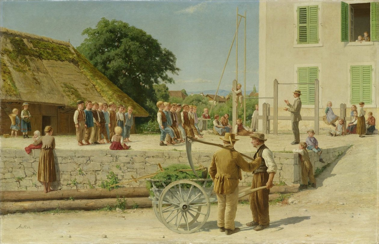 Turnstunde i Ins av Albert Anker